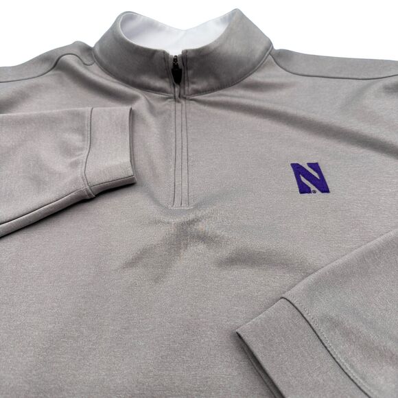 Johnnie-O Sweater Men's 2XL Gray Northwestern Diaz‎ Casual Golf 1/4 Zip Pullover - Picture 6 of 9